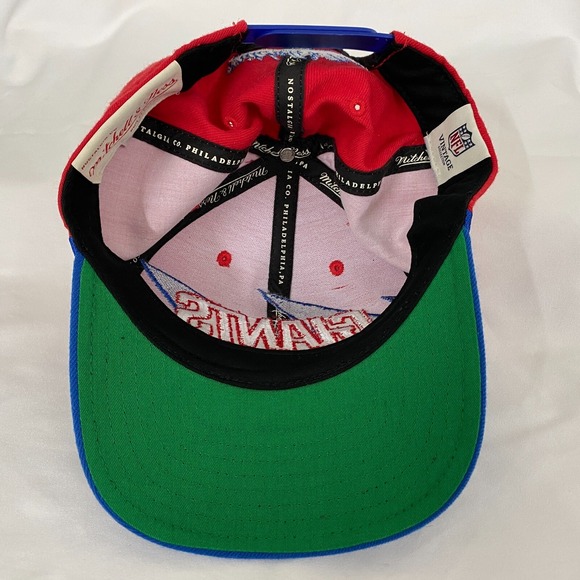 New York Giants Hat Cap Mens Red Blue‎ Sharktooth Snapback NFL Mitchell & Ness - Picture 7 of 12